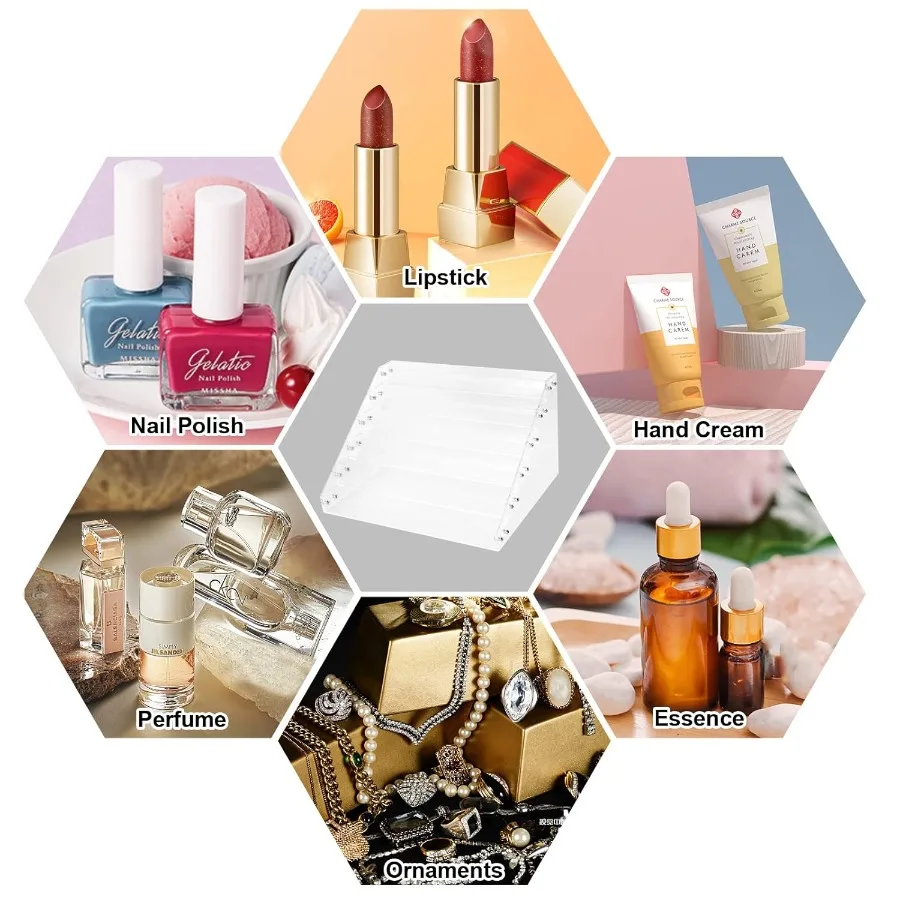 6Tier Acrylic Nail Polish Organizer Rack with Adjustable Shelves for Gel Nail Polish Storage Ideal for Makeup Bottles Essential