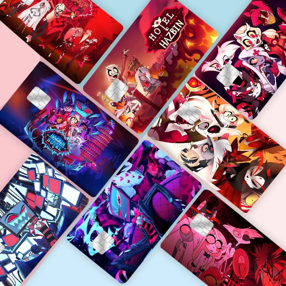

H-Hazbin Hotel Charlie Credit Card Skin Stickers for VISA Bank Card Transportation Card Waterproof Sticker Anti-scratch Gift