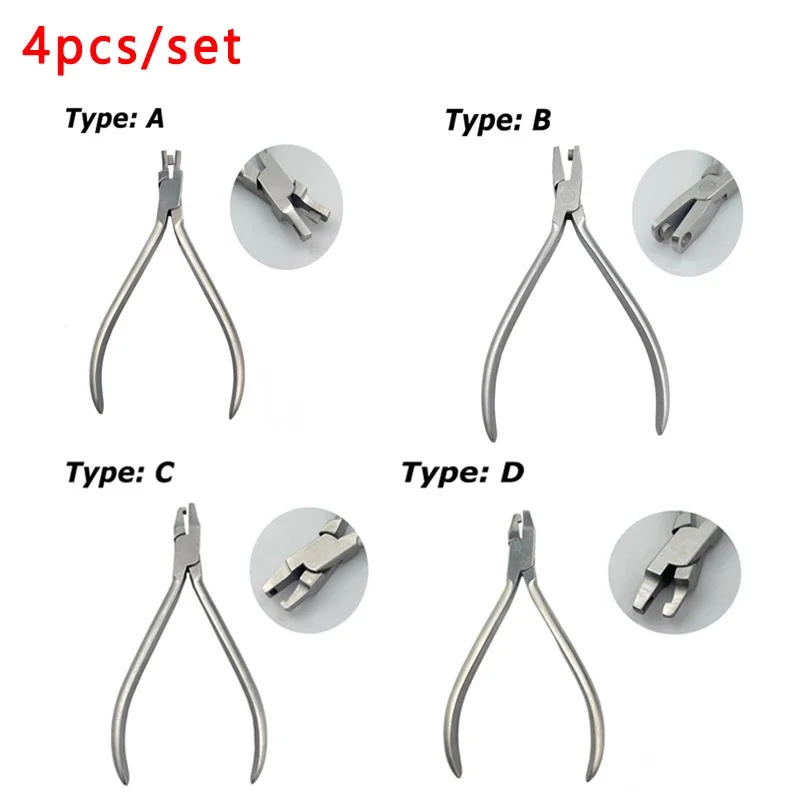 

4Pcs/set Dental Orthodontic Invisable Thermal Forming Plier Vertical Notch Clear Aligner Dentist Tools
