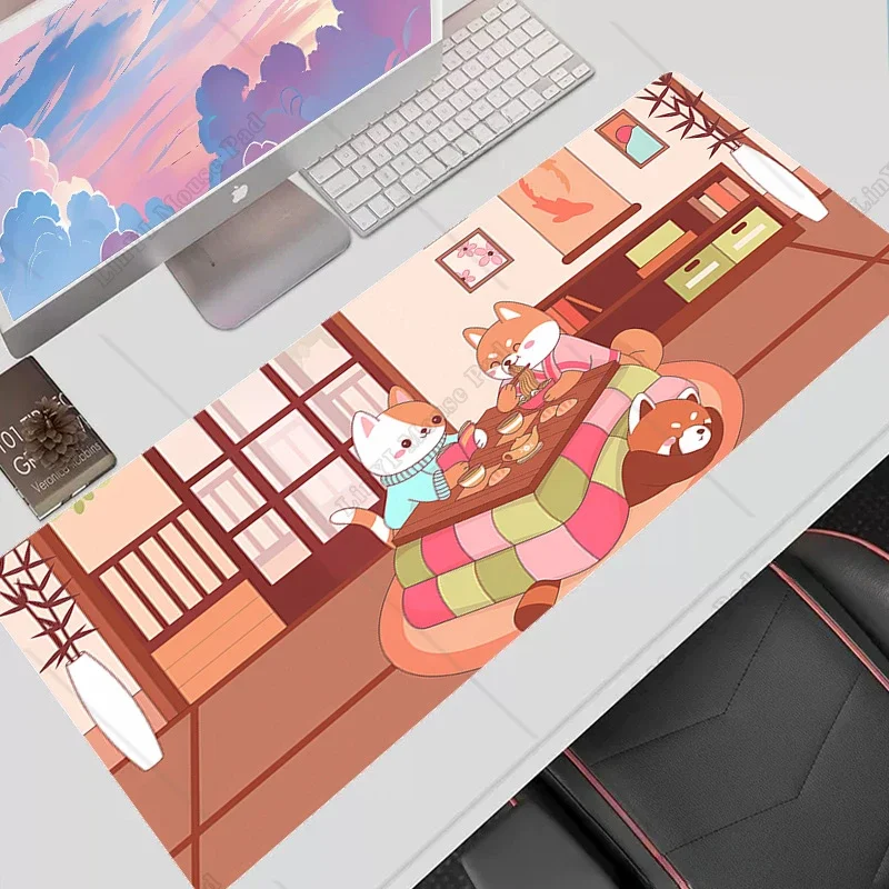Cute Cat Large Mouse Pad 90x40cm Big Computer Pink Kawaii Mousepads Gaming Mousepad XXL Keyboard Mat Gamer Mouse Pads Desk Mats