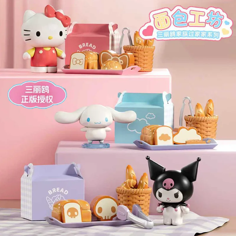 

Genuine Sanrio Bread Bakery Playset Hello Kitty Pretend Play House Mini Bread Scene Dollhouse Accessory Educational Toy