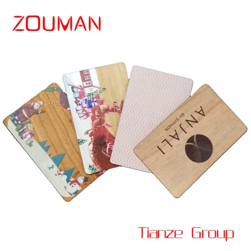 

Custom , Eco-friendly RFID 13.56 hz Custo aterial N ood Card as busins card