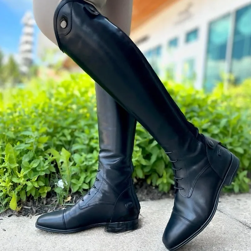 Men's and Women's Same Pro Lace-up Obstacle Equestrian Boots Long Boots Competition Training Boots