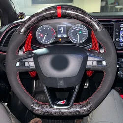 Pas Zwart Gesmeed Lederen Auto Stuurhoes Suede Wraps Voor Seat Leon R Leon ST Cupra Leon ST Cupra Ateca Ateca FR
