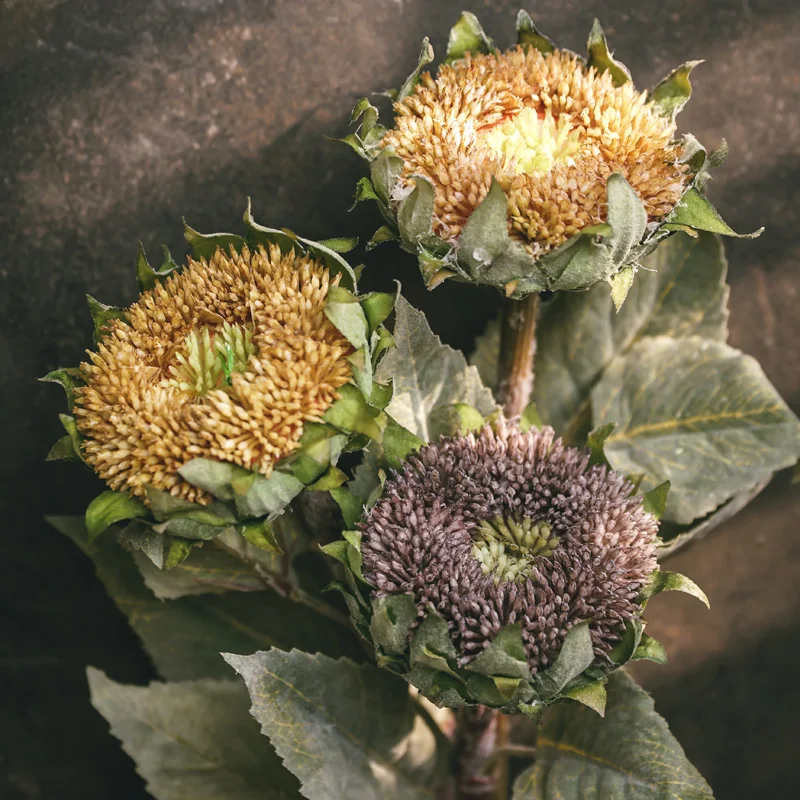 

Retro Nostalgic Artificial Flowers Sunflower Flower Bouquet Sun Flower Fake Flower Home Decor Single Branch Shooting Props