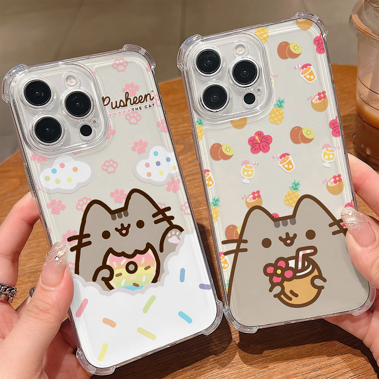 New Cute Pusheens Cat Phone Case For IPhone 18 17 16e 16 15 14 13 12 11 Mini Air Pro Max X XR XSMax 7 8 Plus Transparent Cover