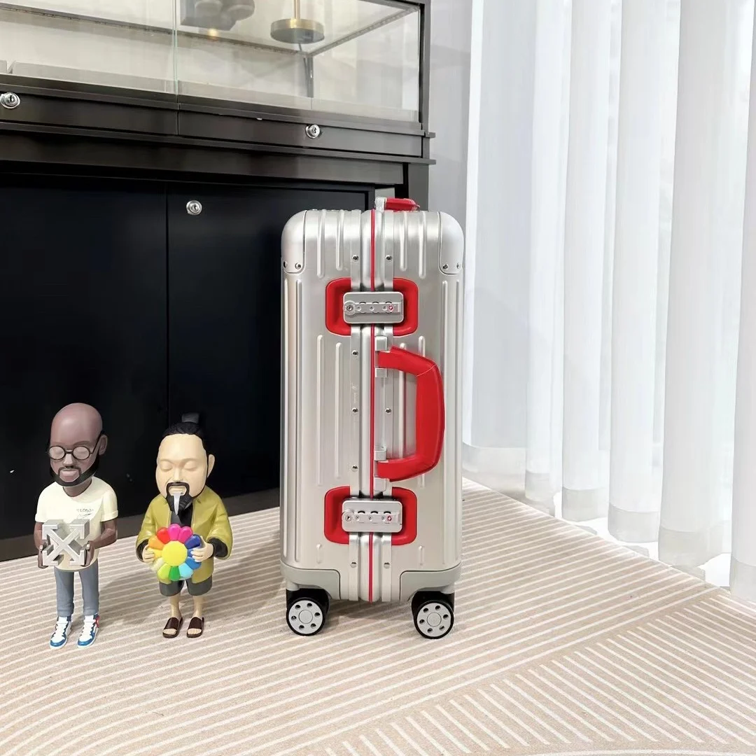 الحد الأدنى فريد المشاهير تتجه الأمتعة الكاملة سبائك الألومنيوم الفاخرة حمل على الحرف الألمانية 21 \ 26 \ 30 بوصة حقيبة أعمال ​