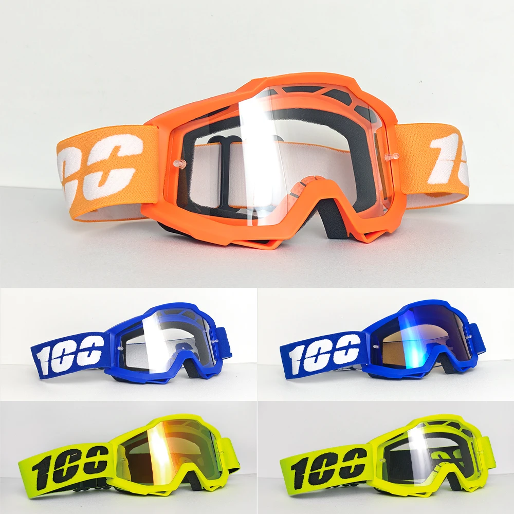 

100 Motocross Glasses Off Road Motorcycle Protective Lenses Windproof SandProof Four Seasons Breathable Unisex Trendy ATV BMX