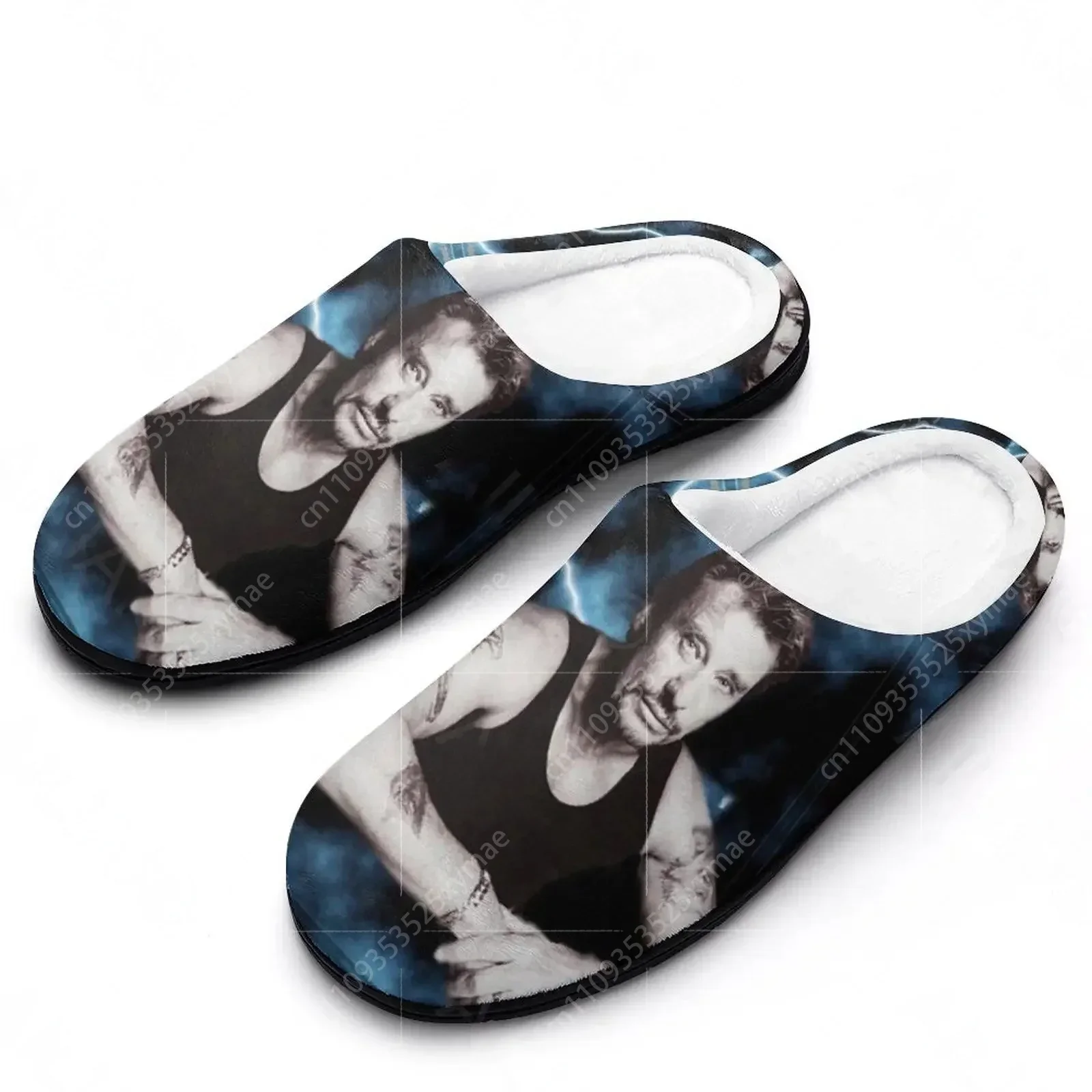 

Теплые домашние тапочки Johnny Hallyday 13: плюшевые, повседневные, унисекс, с хлопковой подошвой