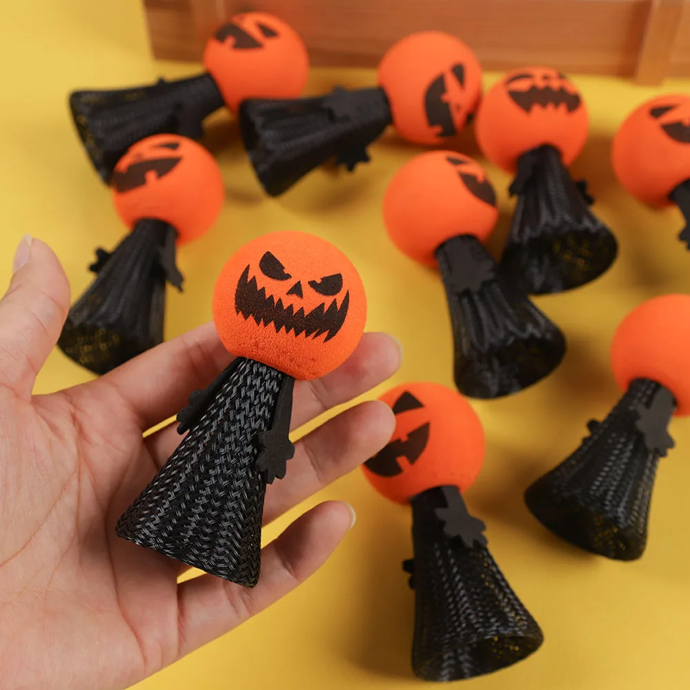 10Pc Grappige Halloween Vinger Pop Cadeau Pompoen Springen Pop Spel Speelgoed Voor Kinderen Verjaardagsfeestje Gunsten Goodie Bag Piniata Filler