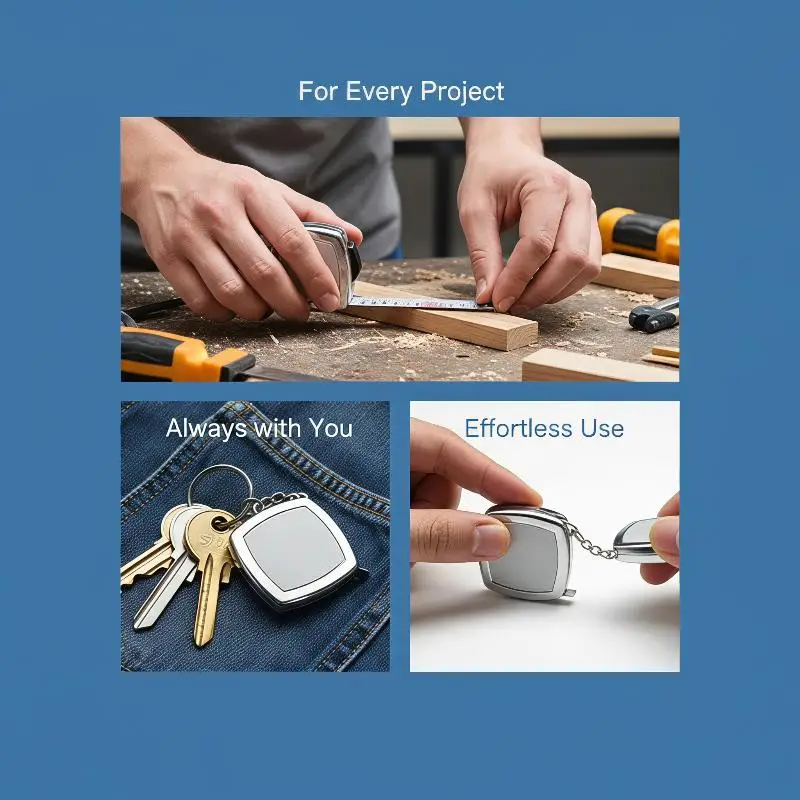 Portable Cute Mini Tape Measure 2M Key Chain Small Steel Measuring Tape for Woodworking Student School Projects
