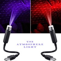 2PCS Car Roof Star Projector, Mini LED Galaxy Night Light, USB Car Atmosphere Decor, Auto Starlight Ceiling Light