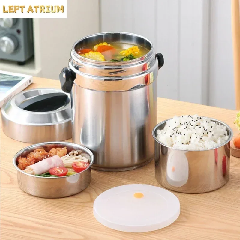 Large Capacity 3L Thermos Lunch Box Portable Stainless Steel Food Soup Containers Vacuum Flasks Thermocup for Picnic Work
