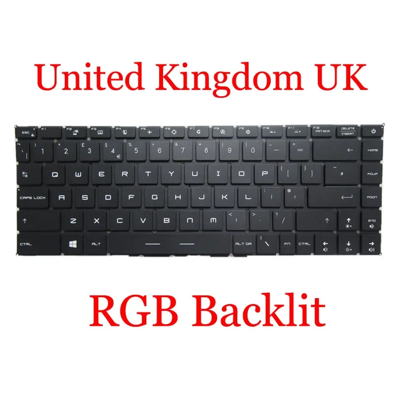 Per Key RGB/RGB/No Backlit UK US Keyboard For MSI Stealth GS66 12U 12UE 12UG12UGS 12UH 12UHS Black New