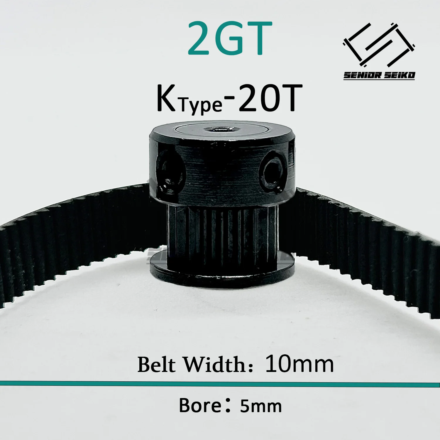 2M GT2 Kit 80Teeth 20T GT2 20Teeth 80T Timing Pulley Set Belt Width 10mm Bore 5~14mm Black 4:1 Wheel Synchronous Pulley Belt Kit