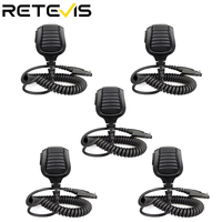 5PCS New Retevis Speaker Microphone PTT Mic For Retevis RT82/RT87/RT83 Ailunce HD1 DMR Digital Walkie Talkie Accessories J9127M