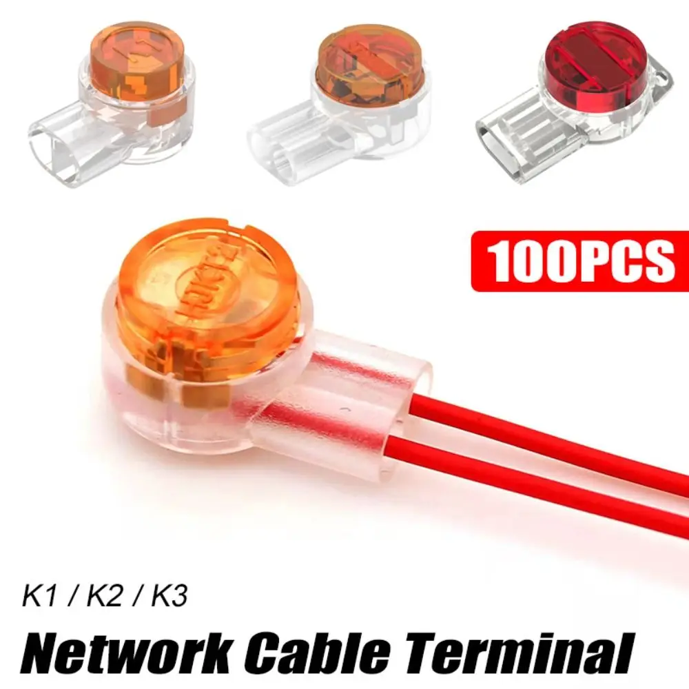 Terminales de conexión de engarce, Conector de Cable Ethernet Rj45, terminales de Cable de teléfono, 100 piezas, K1, K2, K3