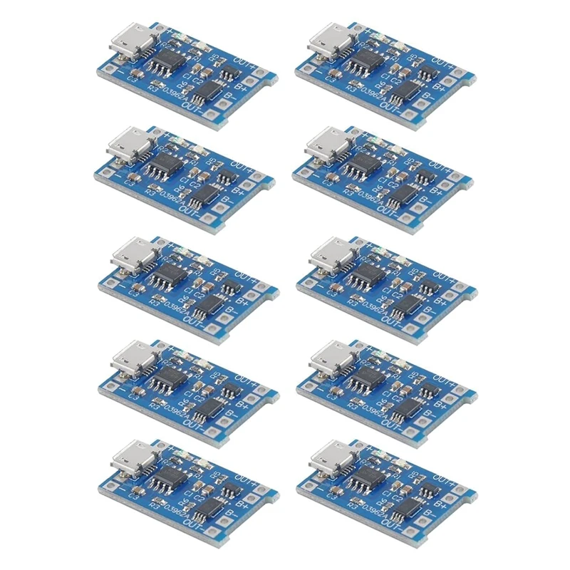 10Pcs TP4056 Charging Module With Battery Protection 18650 BMS 5V Micro-USB 1A 186 50 Lithium Battery Charging Board