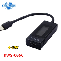 KWS-065C DC Type-C Tester 4V-30V Voltage Meter Ammeter Digital Monitor Cut-off Power Indicator Charger 2-directions Tester