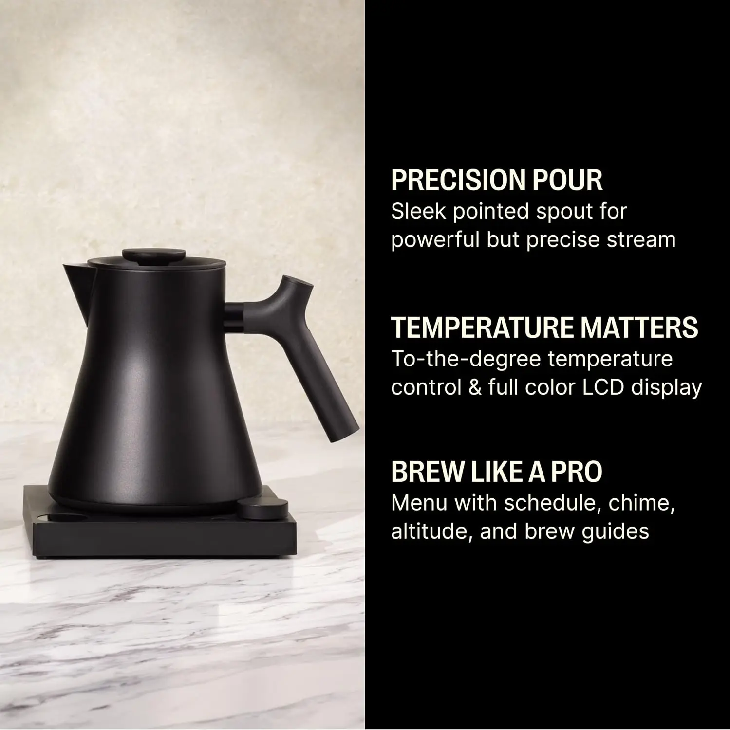 Corvo EKG Pro Gooseneck Electric Kettle for Pour Over Coffee & Tea | Precise Temp Control, Quick Heating, Stainless Steel