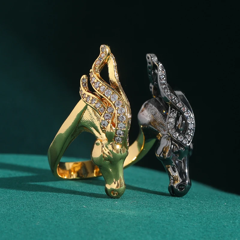 

Vintage Dragon Ring Jewelry For Woman Black Gold Color Open Adjustable Luxury Quality Dubai Punk Accessories Trends 2025 New
