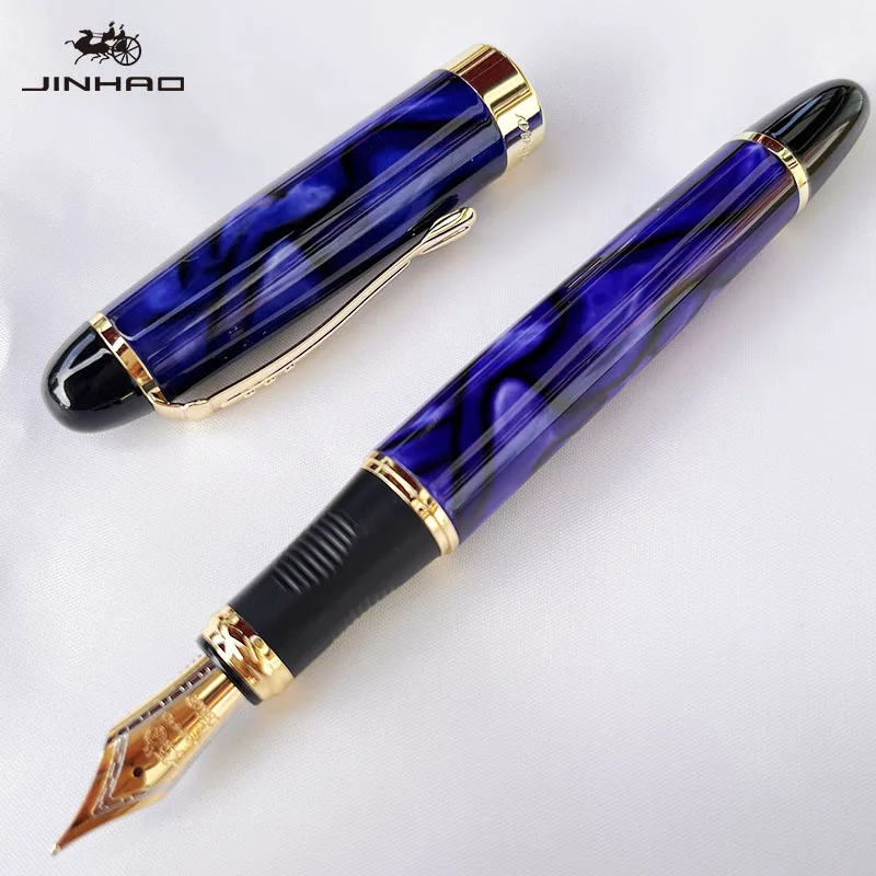1 Stück 450, luxuriöser High-End-Kalligraphie-Stift für Business-Souvenir, Geschenk, Königsblau, Metall – Detail 5