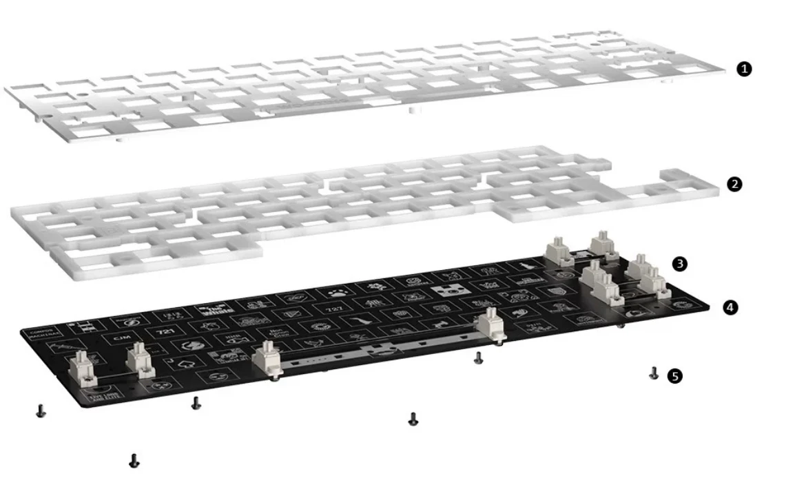 Wooting 60he+ 80he Module Pcb Customized Magnetic Axis Keyboard PCB Gamers Design Keyboard Accessories Hands on Set for Gaming