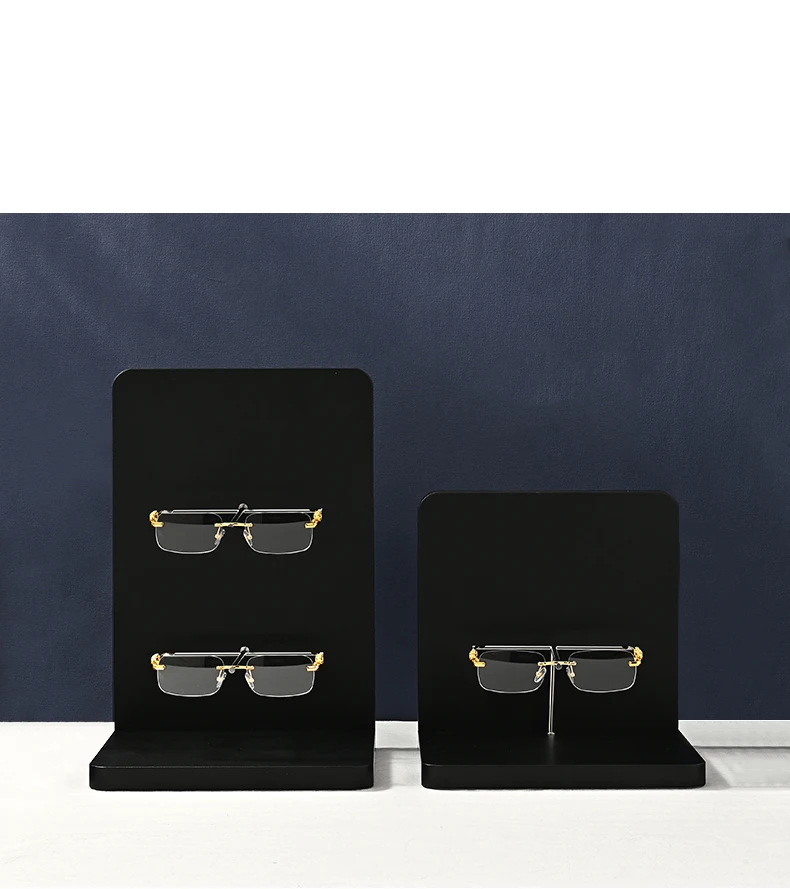 Oirlv Premium Schwarze Brillengestelle Brillen-Präsentationsständer Brillen-Aufbewahrungsregal für Brillen-Spezialläden 3-stufiges Brillenregal – Detail 11