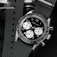 ADDIESDIVE Quartz Watches For Men Bubble Glass Stainless Retro VK63 Chronograph Luxury Men Watch BGW9 Super Luminous Wristwatch