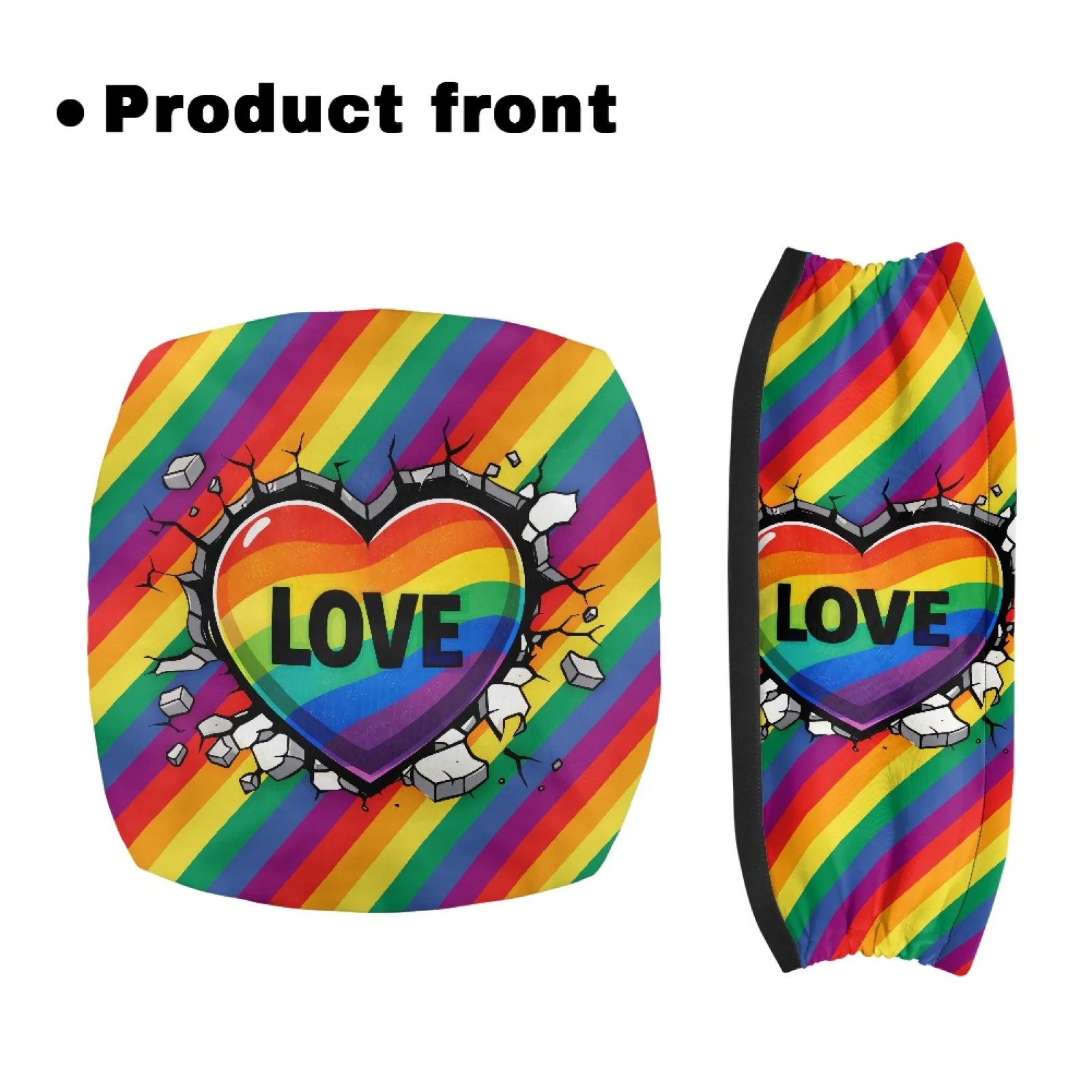 Coloranimal Rainbow Love Heart Pack of 2 Seat and Backrest Covers for Parents Rollator Seat Cover 2026 Collection