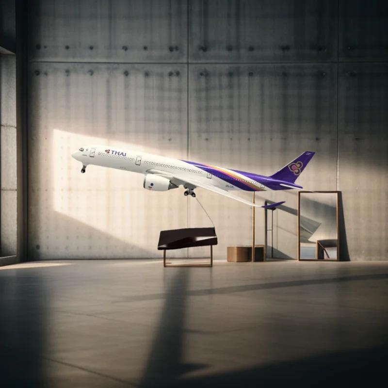 

1:135 Scale Airbus A350 Thai Airways Model Plane 47cm Resin Diecast Airplanes With Light And Wheels Aviation Enthusiasts Gifts