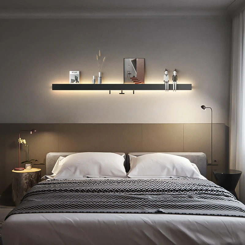 Minimalist long wall lamp, bedside storage lamp, TV background wall ambient light, entrance aisle hook wall lamp
