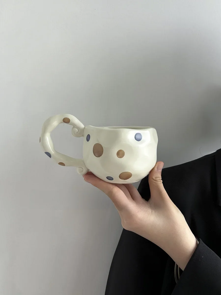 Creative Ceramic Coffee Mug Orange Half Cup Office Water Cup Female Gifts Ins Style Refreshing Design Chinese Production 350ml