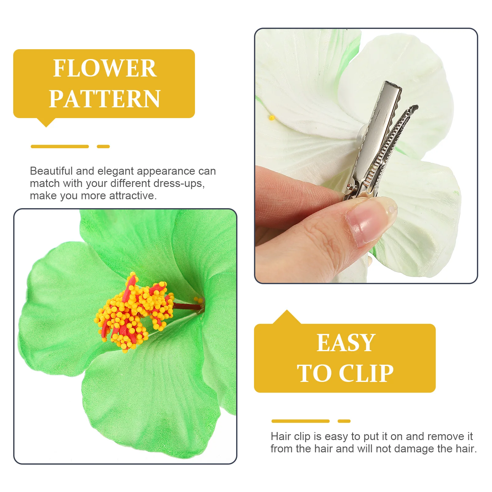 

6pcs Hair Clips Flower Design Strong Grip Braid Accessories Women Girls Barrettes Daily Wear Party Makeup