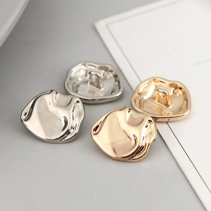 

10 шт. золотые/серебряные металлические пуговицы неправильной формы, аксессуары для шитья одежды своими руками