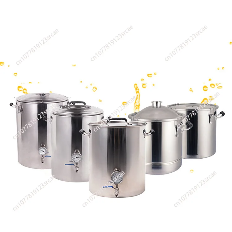 Stainless Steel Home Beer Barrel with Faucet, Temperature Control Enzyme Barrel, Grape Wine Cooling Fermentation Pot