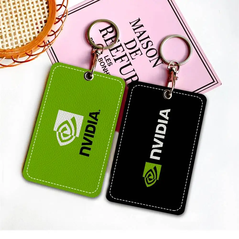 

N-Nvidia Logo Rectangle Keychain Card Holder, Badge Credit Card Holder, Student ID Card Holder, Bus Cards Cover