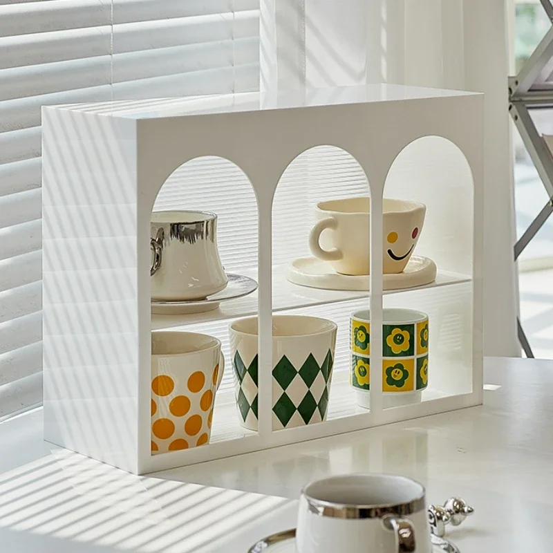 

Nordic High Appearance Creative Cup Holders Home Desktop Shelves Simple Bedroom Cosmetics Acrylic Storage Boxes Kitchen Storage
