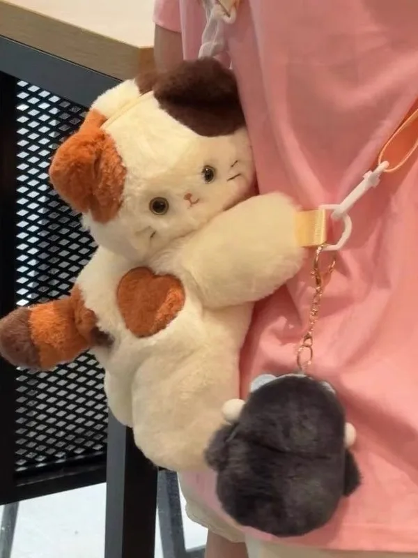 Nouveau mignon trois fleurs chat sac de fête en peluche poupée sac de messager chat poupée Jk Lolita sac à dos fille cadeau d'anniversaire