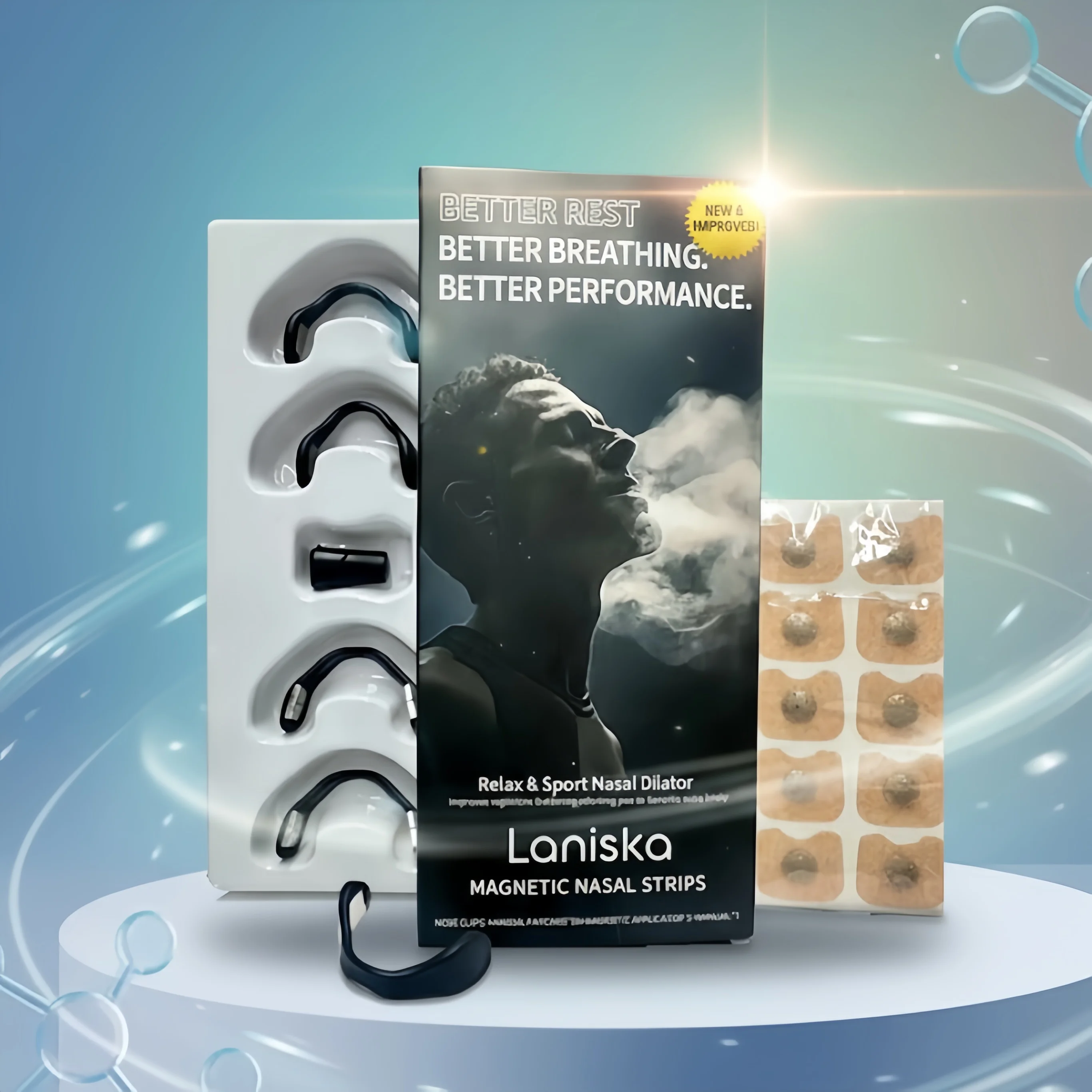 

Skin Safe Magnetic Nose Strips,Sport Nasal Dilator,Intake Breathing Nasal Strip Starter Boost Oxygen Snore Reducing Aids