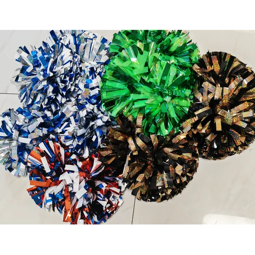 Imagen 2 del producto 1 pieza, pompón con pompones blancos y negros, verde azulado, tamaño 6 pulgadas, 8 pulgadas, 10 pulgadas