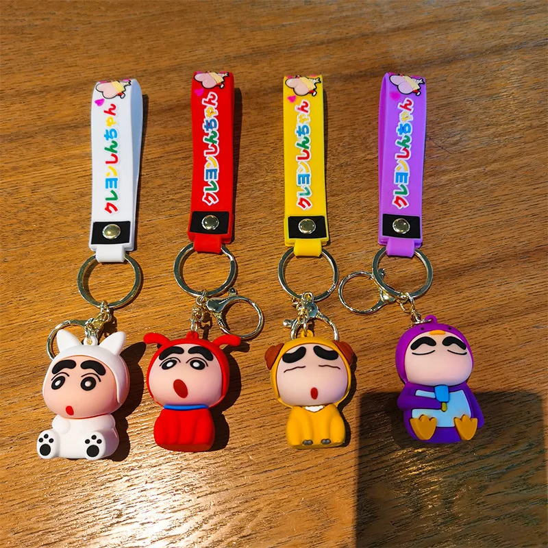 LLavero de dibujos animados Crayon Shin-chan, mochila de Anime, decoración de bolso, llavero colgante de silicona, llavero de coche de moda, modelo de juguete, regalo para niños
