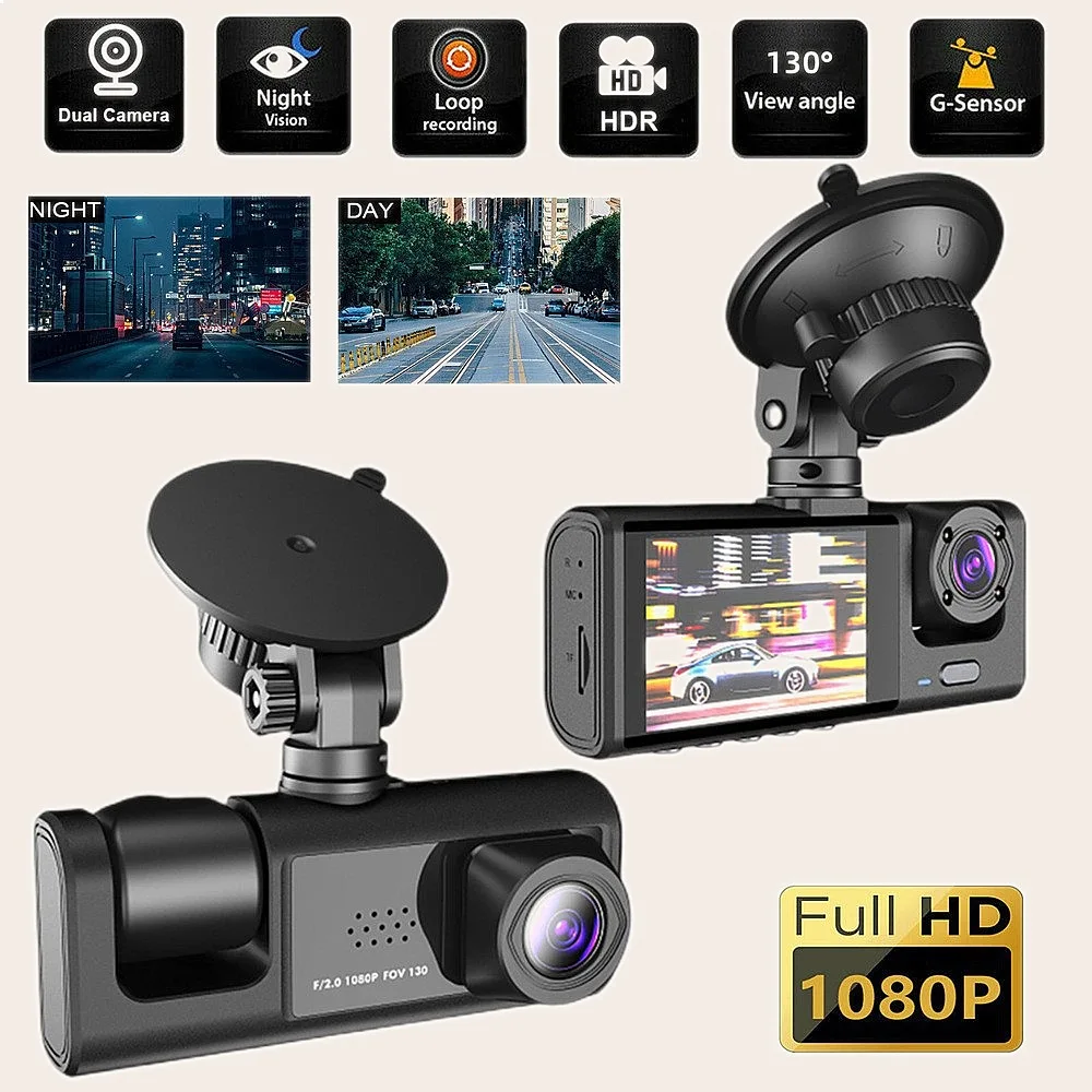 3 Lens Dash Cam 1080P Backup Camera Car Recorder Night Vision Phone Link