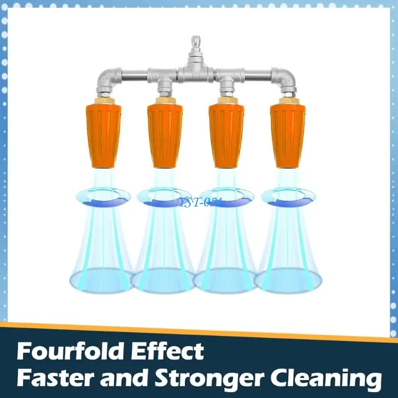 

E15A Efficient 4Head Rotating Sprinkler 4000PSI Turbines Nozzle 1/4In Pipe Joints Steel Construction for Various Cleaning Needs