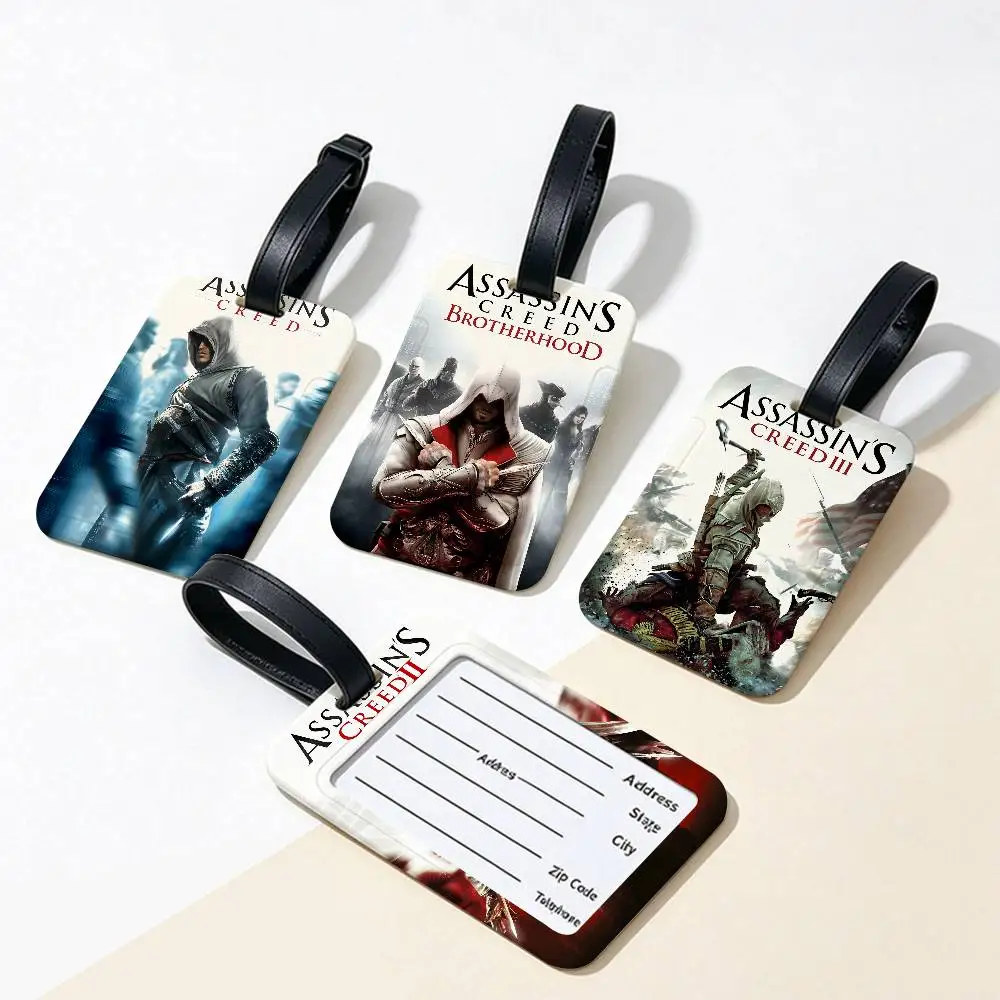 A-Assassins C-Creed Universal PVC Luggage Tag Anti lost With Information Card Suitcase Backpack Identification Label