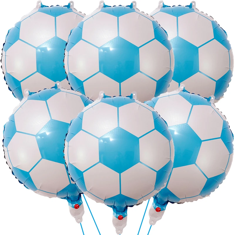 6Pcs 18 Inch  Soccer Ball Balloons Football Sport Boy Birthday Party Supplies For Kids Baby Shower Birthday Party Decorations