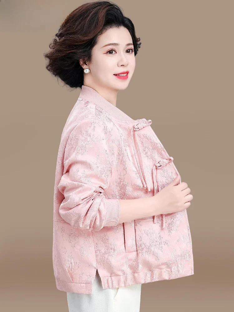 

Весенняя модная верхняя одежда для женщин старше 40 лет: традиционная китайская куртка свободного кроя с короткими рукавами на пуговицах, повседневное пальто