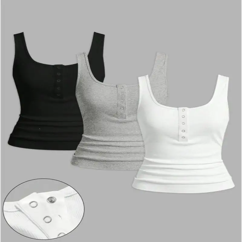 Camiseta Regata Feminina Casual Confortável com Decote em V Colorido, Fibra de Poliéster, Design U-neck. Ver Detalhes para Ti...