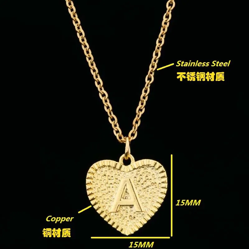 Bxzyrt Letter A-Z Alphabet Necklaces Tiny Heart Initial Necklace Pendant For Women Girls Jewelry Letter Collier Best Gift