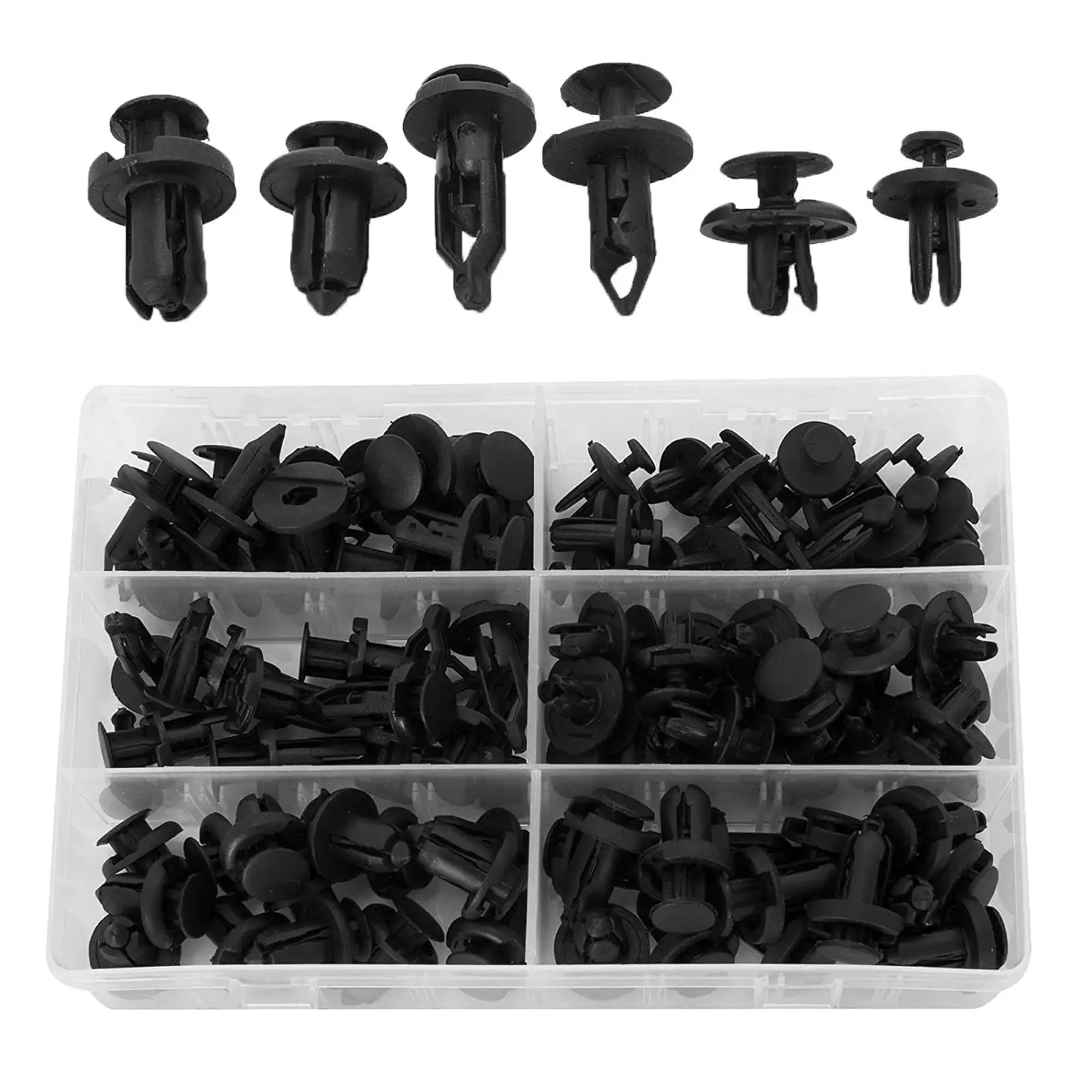 120Pcs Car Push Retainer & Auto Fasteners Assortment 6-Most Popular Sizes